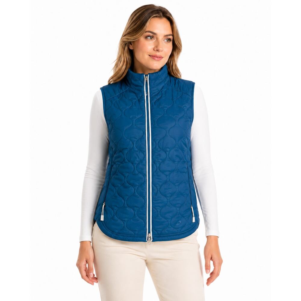 Asics Performance Insulated Vest 2.0 Blue XS Fleece Lined Women's Zip Athleisure